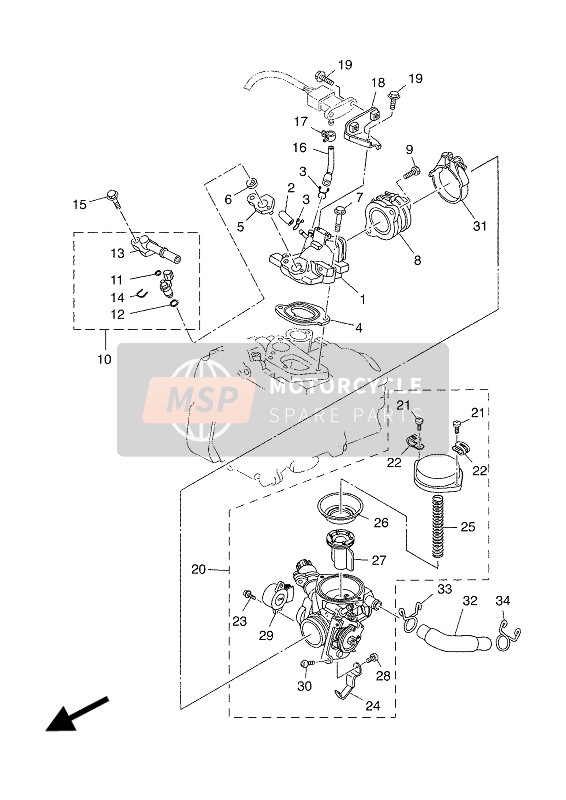 B74E37700100, Injector Assy, Yamaha, 0